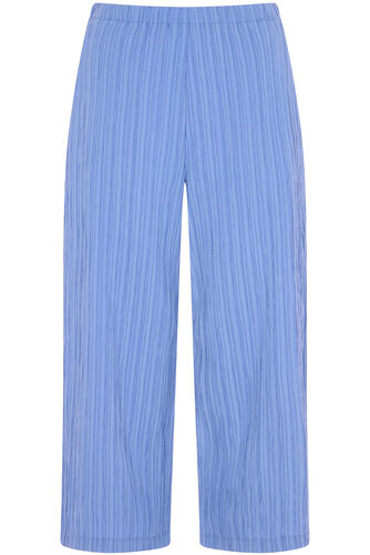 Textured Stripe Pull On Crop Trousers